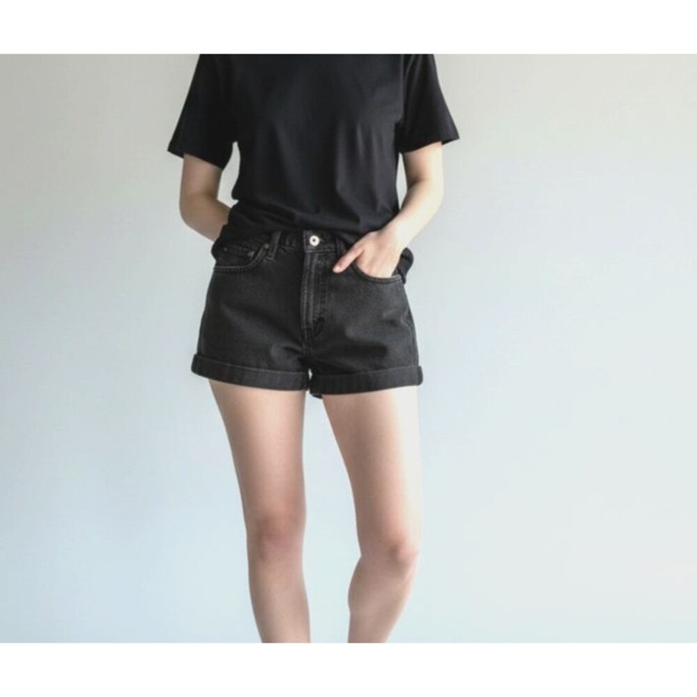 Levis 560 Cut Off Jean Shorts 30W 28W Black Cotton Denim Black 90s Vintage